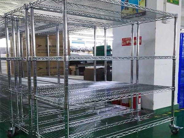 电子厂镀铬层架批发-不锈钢线网货架现货供应