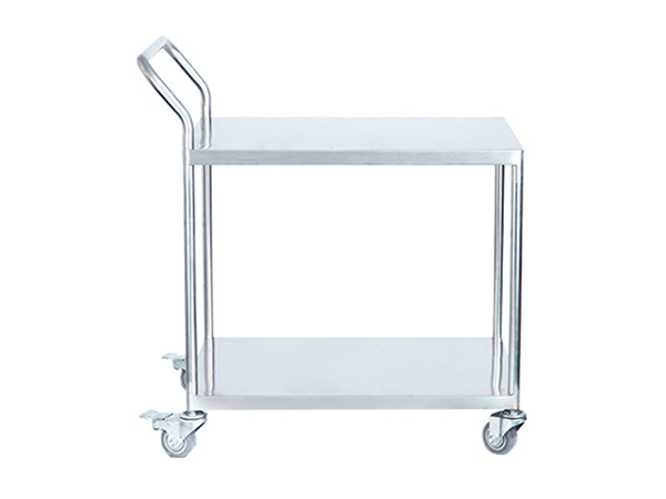 宁国不锈钢双层推车医院实验室手推车器械车平板车搬运可定制推车