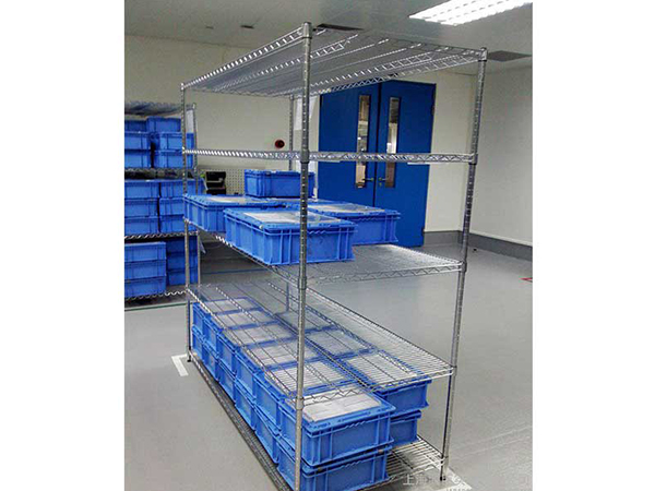 车间防静电物料架-防静电周转车-不锈钢网格台车-定做车间物料架