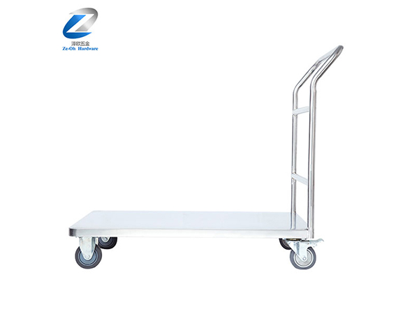 青岛不锈钢静音平板重型手推车拉货搬运推货车加厚四轮推车订做